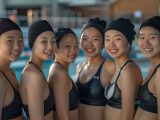 佐賀県　水泳部女子　集合写真　#部活　#水泳部　#競泳水着　#AI美少女　　