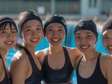 愛知県　水泳部女子　集合写真　#部活　#水泳部　#競泳水着　#AI美少女　　